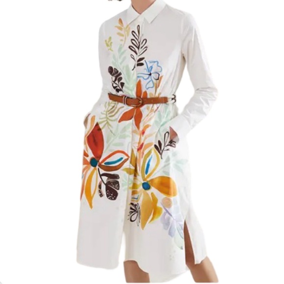 Lafayette 148 New York Dresses & Skirts - Lafayette 148 New York Porto Floral-Print Shirt Dress
Vibration shirt dress